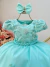 Vestido Infantil Verde Busto C/ Renda Laço Daminhas Festas - comprar online