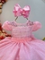 Vestido Infantil Rosa Claro Busto Nervura e Tule Pipoquinha - comprar online