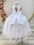 Vestido Infantil Branco Com Aplique de Flores e Renda Damas na internet