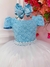 Vestido Infantil Azul C/ Renda e Saia Branca Damas Longo - comprar online