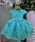 Vestido Marie Jardim Encantado Luxo Verde Tiffany