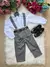 Conjunto Meninos Miss Cherry Leo Suspensorio Cinza Grafite