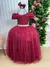 Vestido Enjoy Longo Laura Peito rendado Marsala