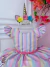 Vestido Infantil Branco Unicórnio Baby Listras Coloridas - comprar online
