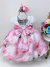 Vestido Infantil Branco Busto Strass Saia Rosa Cinto Pérolas na internet
