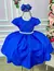 Vestido Ysa Kids Azul Royal Peito Perolas