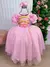 Vestido Bella Child/Fantasia Longa Princesa Rosa Bebe - loja online