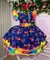 Fantasia Infantil Luxo Junino Arraiá Azul Florido Colorido - loja online