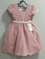 Vestido Infantil Rose Com Busto Nervura Pérolas e Glitter - Mirella Encanto Kids