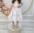 Vestido Infantil Branco Florido Rosas C/ Cinto de Pérolas - comprar online