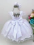 Vestido Infantil Branco C/ Aplique Borboletas Flores Pérolas na internet