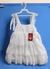 Vestido Infantil Branco de Alça e Com Plumas Luxo