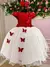 Vestido Juvenil - Midi Vila Lele Sabrina Vermelho e Off - comprar online
