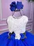 Vestido Juvenil Vila Lele Ivete Peito Off e Saia Azul Royal - comprar online