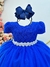 Vestido Infantil Azul Royal Tule C/ Renda Casamento Luxo - comprar online