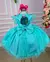 Vestido Princesa Belli Bia Jardim Encantado Verde Tiffany - comprar online