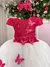 Vestido Juvenil - Midi Vila Lele Sabrina Pink e Off - Mirella Encanto Kids