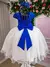 Vestido Juvenil - Midi Vila Lele Sabrina Azul Royal e Off - Mirella Encanto Kids