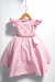 Vestido Infantil Rosa Claro Busto Nervura C/ Pérolas Festas - comprar online