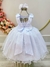 Vestido Infantil Branco C/ Pérolas e Saia Tule Glitter na internet