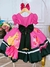 Vestido Infantil Princesa Rosa Chiclete Com Cinto - Mirella Encanto Kids