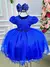 Vestido Menina Bonita Azul Royal Peito Rendado