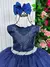Vestido Marie Longo Larissa Azul Petroleo - Mirella Encanto Kids