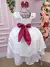 Vestido Lorenzetti Longo Branco Peito Rendado Cinto Marsala na internet