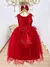 Vestido Infantil Damas de Honra Longo Vermelho C/ Pérolas - loja online