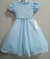 Vestido Infantil Azul Claro Busto Nervura Pérolas Daminhas - Mirella Encanto Kids