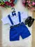 Conjunto Miss Cherry Meninos Social Shorts Ravi Azul Royal