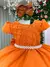 Vestido Ysa Kids Terracota Peito Perolas - comprar online
