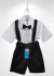 Conjunto Social Camisa Susp.Gravata e Short Preto - Mirella Encanto Kids