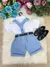 Conjunto Miss Cherry Meninos Social Shorts Ravi Azul Claro - Mirella Encanto Kids