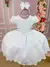 Vestido Ysa Kids Branco Peito Perolas