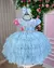Vestido Menina Bonita Jardim Encantado Azul Bebe Natalia