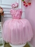 Vestido Infantil Rosa Damas de Honra Cinto Pérola Strass - loja online
