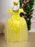 Vestido Enjoy Longo Laura Amarelo Rendado na internet