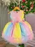Vestido Infantil Mary Kids Jardim Encantado Rosa Arco Iris