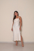 Vestido midí cetim Giselle Off - comprar online