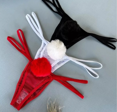 Calcinha de tule com Pompom sexy - comprar online