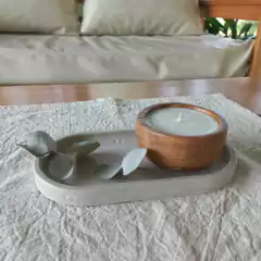 SET BANDEJA CONCRETO Y VELA + BASE DALLAS - comprar online