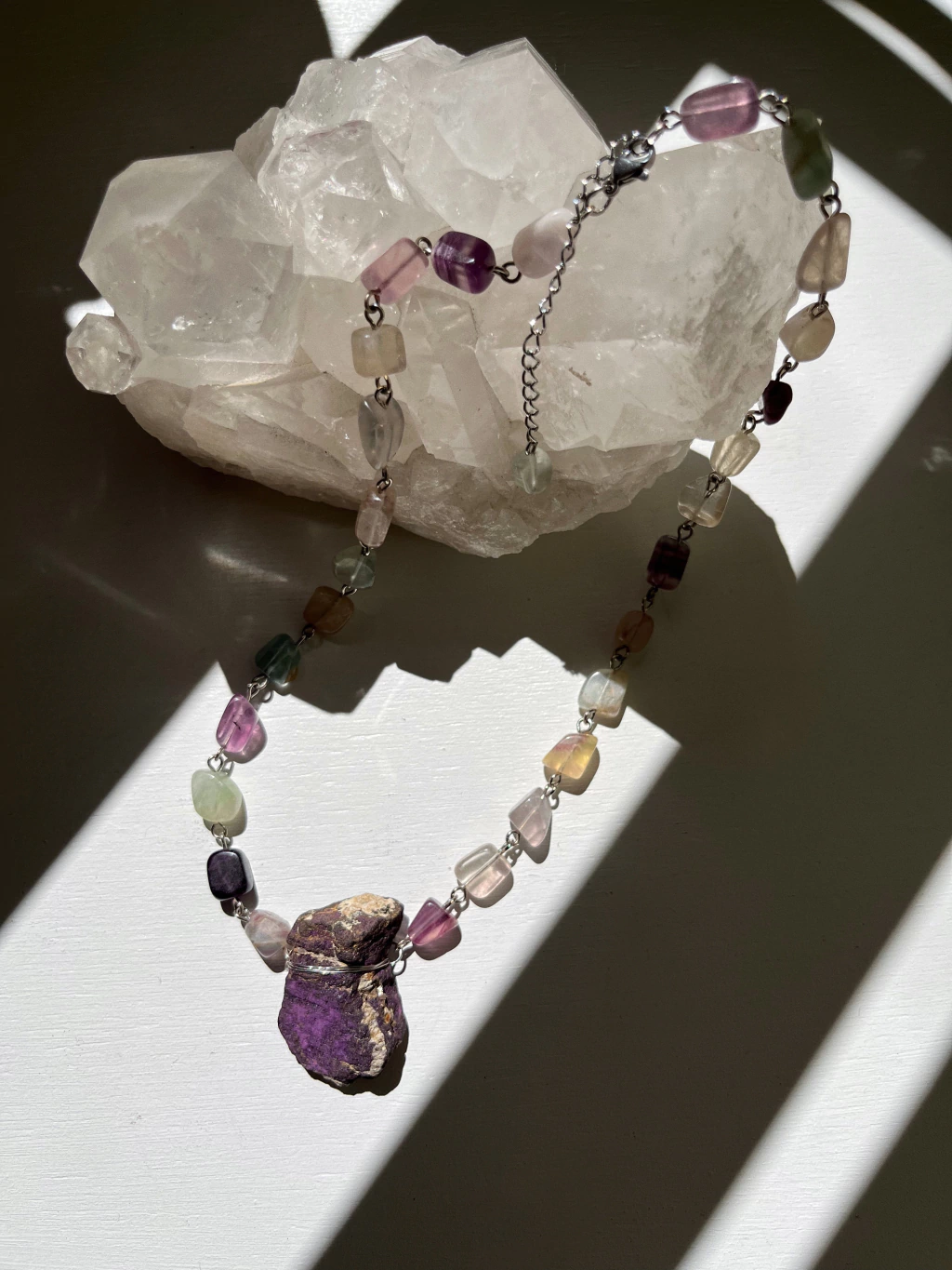 Colar Violeta | Fluorita e Purpurita