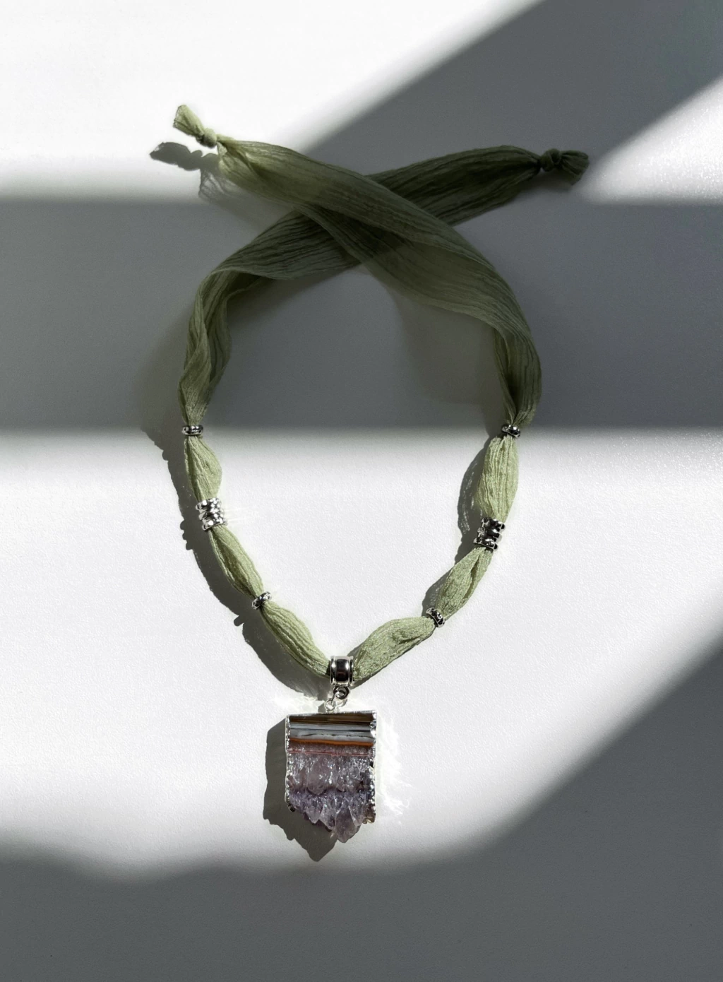 Choker Cosmos | Estalactite + Fita Verde