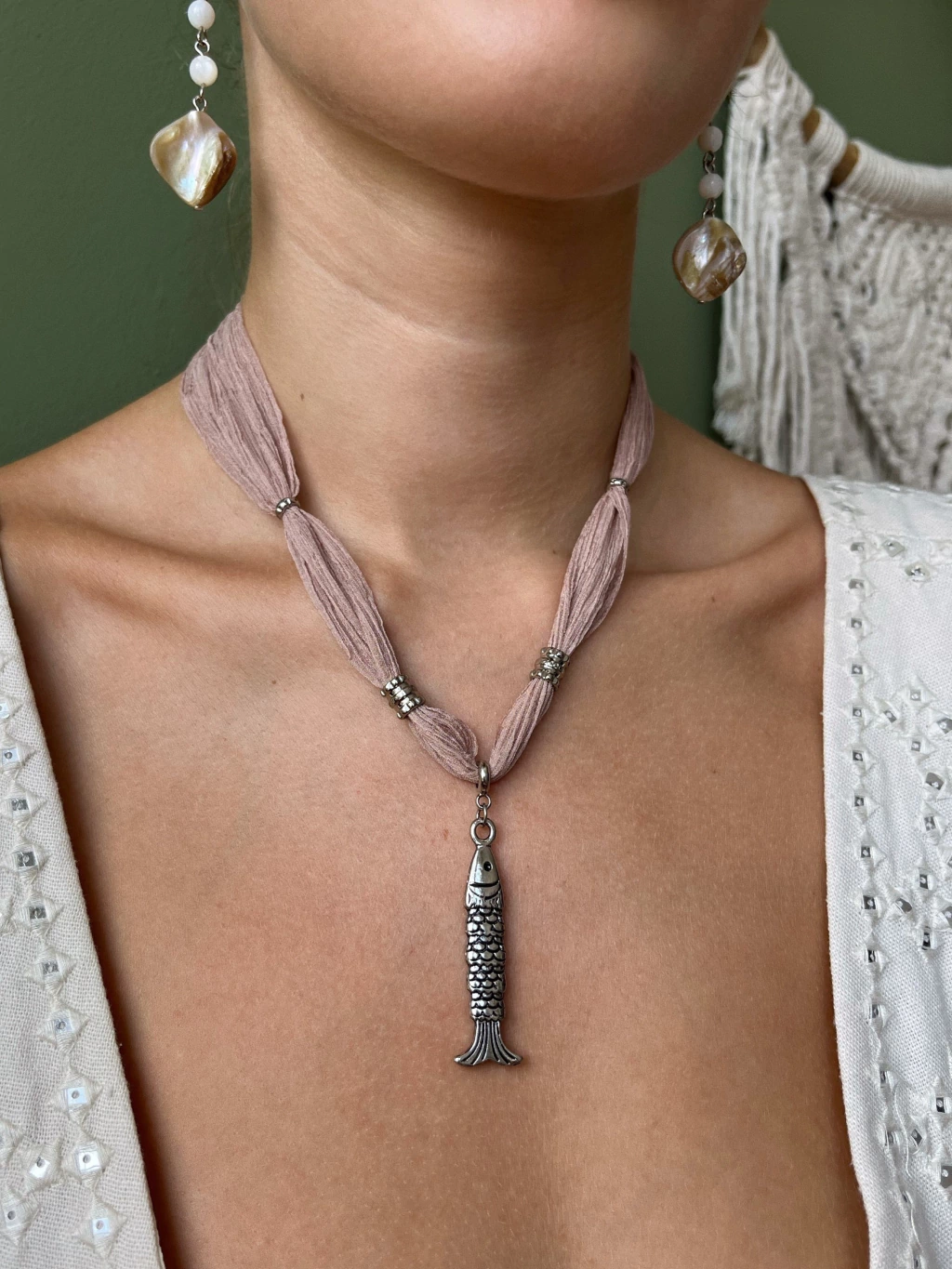 Choker Cosmos | Peixão + Fita Cappuccino