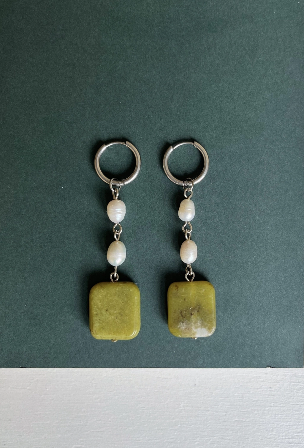 Brinco Jade e Mar • Prata