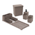 Kit seca platos, tachito de basura, organizador cubiertos, dispenser líquido + esponja gris - comprar online