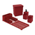 Kit seca platos, tachito de basura, organizador cubiertos, dispenser líquido + esponja rojo - comprar online