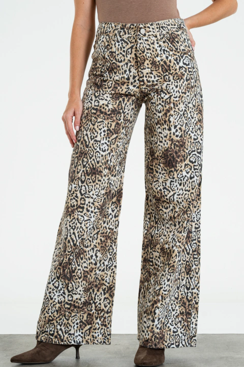 PANTALON JEAN WIDE LEG PRINT
