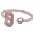 Anillo Inicial B Oro Rosa 18k con Zirconias Luckyly® - comprar en línea